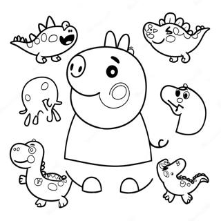 Peppa Pig Met Kleurrijke Dinosaurus Kleurplaat 71394-59001