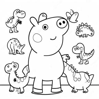 Peppa Pig Met Kleurrijke Dinosaurus Kleurplaat 71394-59002