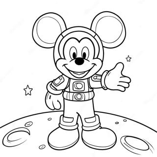 Mickey Mouse In Een Kleurrijk Ruimtepak Kleurplaat 71434-59030