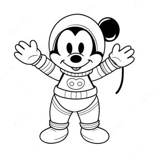 Mickey Mouse In Een Kleurrijk Ruimtepak Kleurplaat 71434-59032