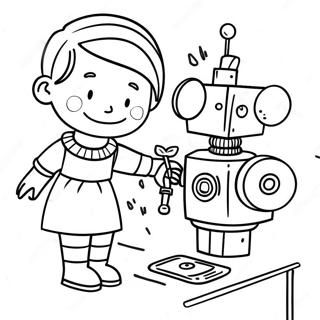 Kleurplaat Van Creatieve Rosie Revere Die Een Robot Bouwt 71634-59197