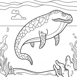 Mosasaurus Zwemmen In De Oceaan Kleurplaat 7215-5869