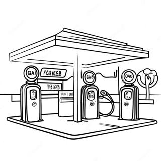 Vintage Tankstation Kleurplaat 72295-59709