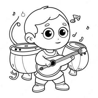 Juni Van Little Einsteins Speelt Met Muziekinstrumenten Kleurplaat 72835-60137