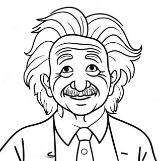 Grappige Albert Einstein Met Wild Haar Kleurplaat 72975-60261