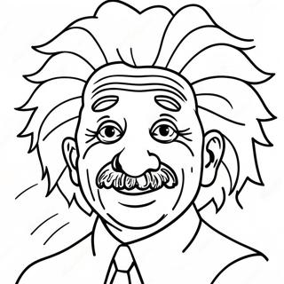 Grappige Albert Einstein Met Wild Haar Kleurplaat 72975-60262