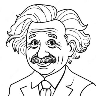 Grappige Albert Einstein Met Wild Haar Kleurplaat 72975-60263