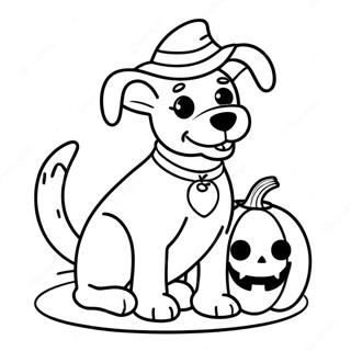 Halloween Hond Kleurplaat 7324-5954