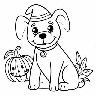 Halloween Hond Kleurplaat 7324-5956