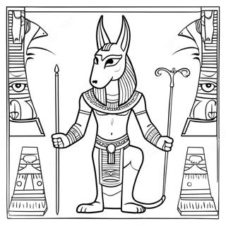 Anubis Met Egyptische Artefacten Kleurplaat 74016-61114