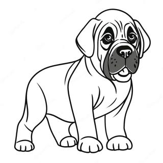 Speelse Engelse Mastiff Puppy Kleurplaat 74596-61535