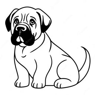 Speelse Engelse Mastiff Puppy Kleurplaat 74596-61536