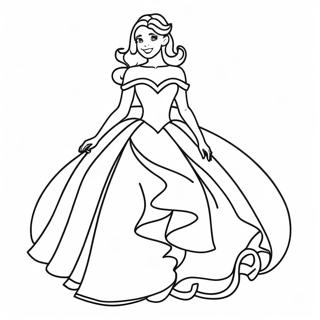 Elegante Prinses Baljurk Kleurplaat 7515-6111