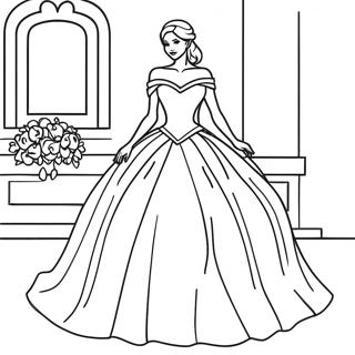 Elegante Prinses Baljurk Kleurplaat 7515-6112