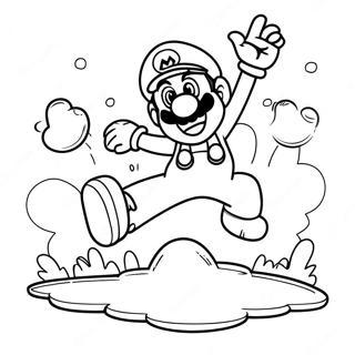 Luigi Springt In Super Mario 3d Wereld Kleurplaat 7615-6190