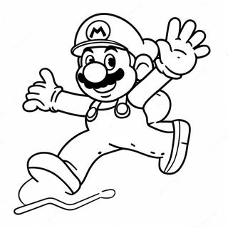 Luigi Springt In Super Mario 3d Wereld Kleurplaat 7615-6191