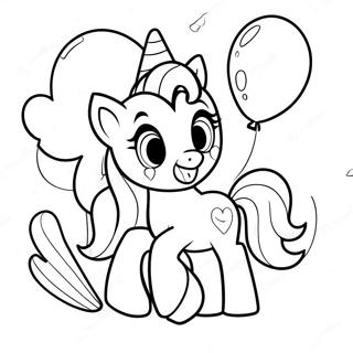 Blije Pinkie Pie Met Ballonnen Kleurplaat 7755-6301