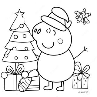 Peppa Pig Kerst Kleurplaat 7834-6364