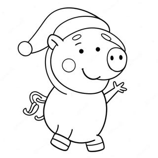 Peppa Pig Met Kerstmuts Kleurplaat 7835-6365