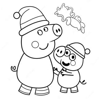 Peppa Pig Met Kerstmuts Kleurplaat 7835-6367