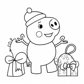 Peppa Pig Met Kerstmuts Kleurplaat 7835-6368