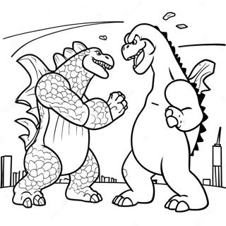 Epische Godzilla Vs Kong Strijd Kleurplaat 7855-6381