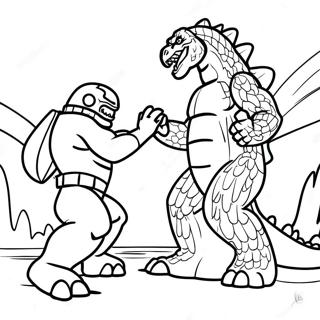 Epische Godzilla Vs Kong Strijd Kleurplaat 7855-6382