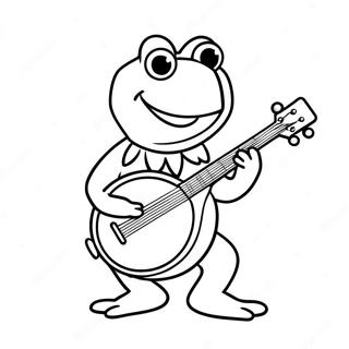 Kermit De Kikker Die Banjo Speelt Kleurplaat 8276-6712