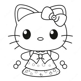 Hello Kitty In Een Schattige Jurk Kleurplaat 8406-6889