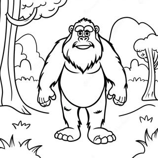 Grappige Bigfoot Wandelen Kleurplaat 8486-6954