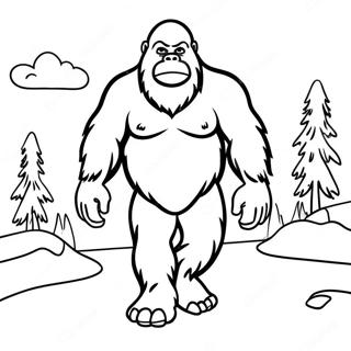 Grappige Bigfoot Wandelen Kleurplaat 8486-6955