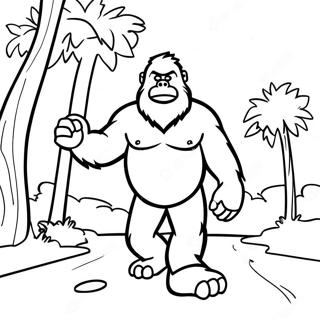 Grappige Bigfoot Wandelen Kleurplaat 8486-6956