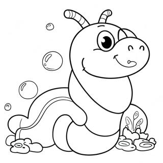 Schattige Cartoon Worm Kleurplaat 8506-6969