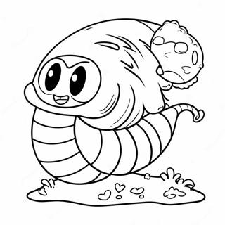 Schattige Cartoon Worm Kleurplaat 8506-6971