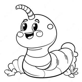 Schattige Cartoon Worm Kleurplaat 8506-6972