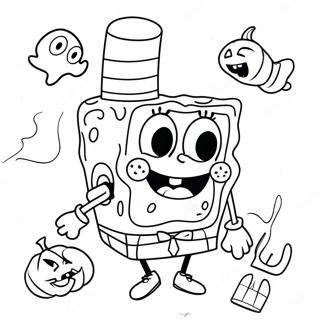 Halloween Spongebob Kleurplaat 8625-7062