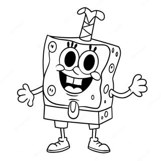 Spongebob In Een Spookachtige Kostuum Kleurplaat 8626-7065