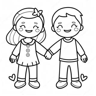 Twee Bffs Hand In Hand Kleurplaat 8645-7077