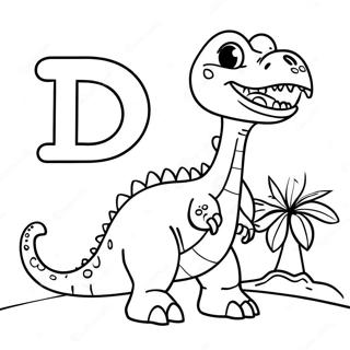 Dinosaurus Letter D Kleurplaat 882-707