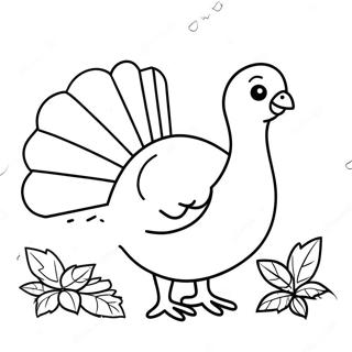 Schattige Kleurplaat Van Een Thanksgiving Kalkoen 8866-7246