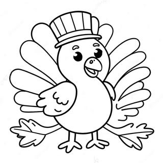 Schattige Kleurplaat Van Een Thanksgiving Kalkoen 8866-7248