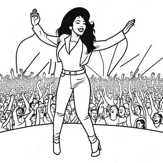 Kleurplaat Van Selena Quintanilla Die Op Het Podium Optreedt 9007-7362