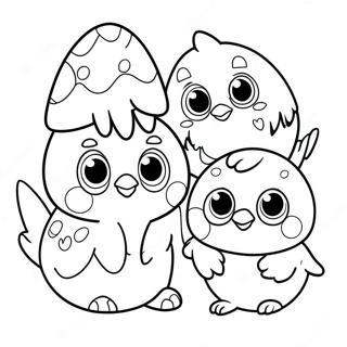 Schattige Hatchimal Vrienden Kleurplaat 9087-7425