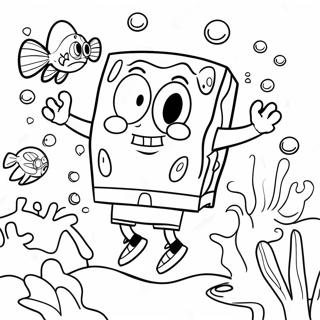 Kleurplaat Van Spongebob Squarepants Onderwateravontuur 912-730