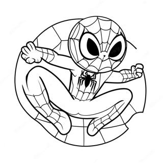 Schattige Spiderman Kleurplaat 9286-7583