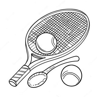 Kleurplaat Van Tennisracket En Bal 9546-7788