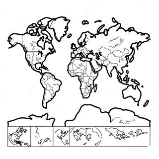 Wereldkaart Kleurplaat 9726-7938