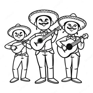 Vibrante Mariachi Band Kleurplaat 992-796